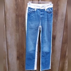 Jonathan Simkhai Blue Denim Ankle Jeans with White Side Stripe